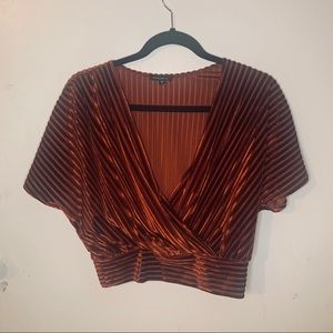 Burnt Orange Velvet Top